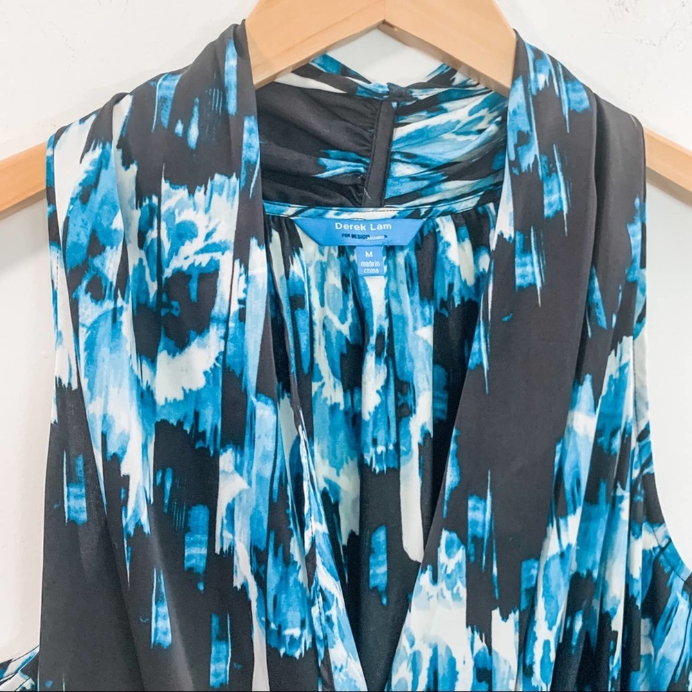 Derek Lam Faux Wrap Halter Bubble Hem Dress Medium - Picture 3 of 10